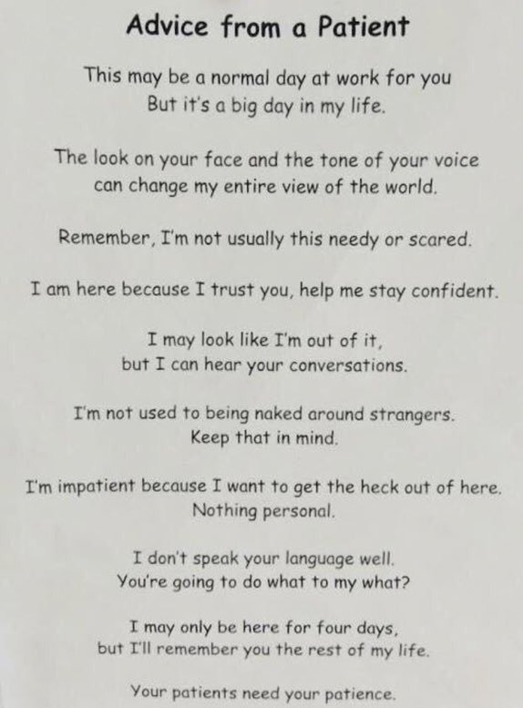 Paul_Wischmeyer's tweet photo. What patients NEED their physicians know...👇🙏 https://t.co/gnRUYXIiXv