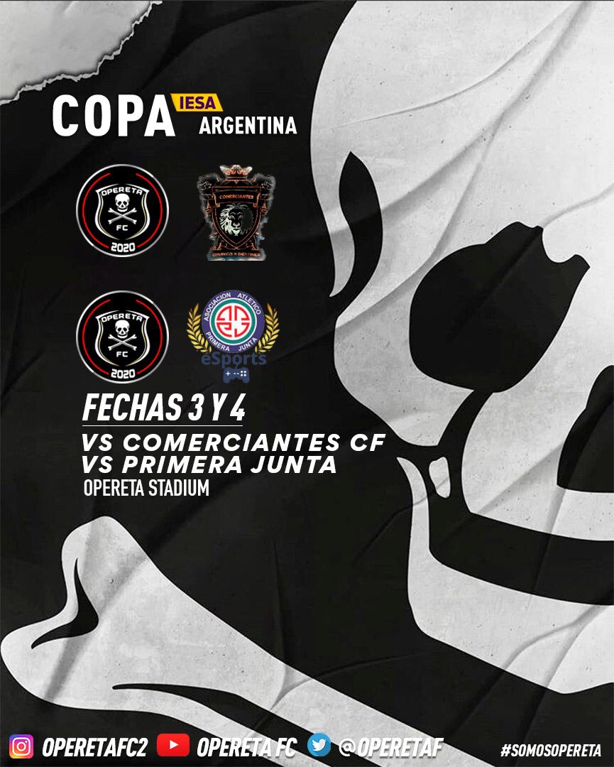 Nueva temporada y nuevos diseños del gran <a href="/Patodesigns_/">Pato</a> 
Esta noche tenemos Copa Argentina enfrentando a dos grandes equipos como lo son <a href="/CfComerciantes/">Comerciantes CF</a> y Primera Junta. 

#SomosOpereta 💪🏻☠️