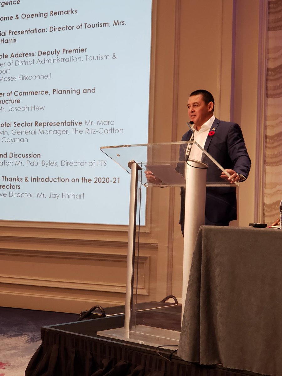 moseskMLA's tweet photo. The Hon Deputy Premier and Minister Hew gave a brief synopsis of what their respective Ministry's and the Government is doing to help our Tourism and Commerce Industries at the CITA Tourism Forum.  #caymantourism #caymanislands #caymanpride https://t.co/80gA8sezRl
