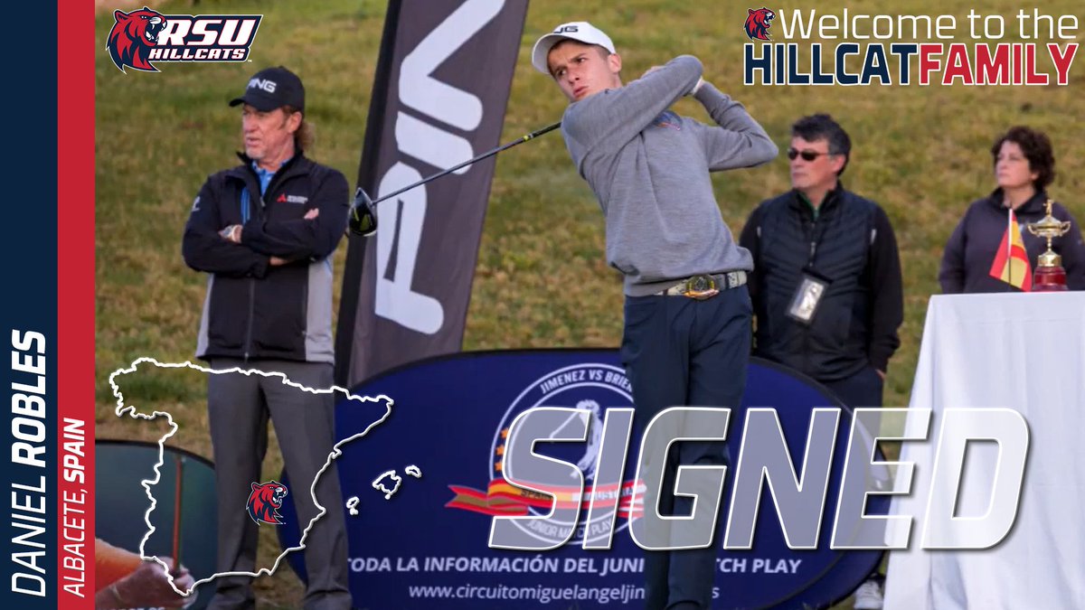 RSUHillcats's tweet photo. Welcome to the Hillcat Family Daniel Robles!! The Albacete, Spain native joins the Men's Golf program and comes to Rogers State from Ies Ortega Y Gassett!! #HillcatNation #FutureHillcat #NSD2020 Check out the complete list of signees here: https://t.co/aIzlSD3PxI https://t.co/QyLo5sGEbX