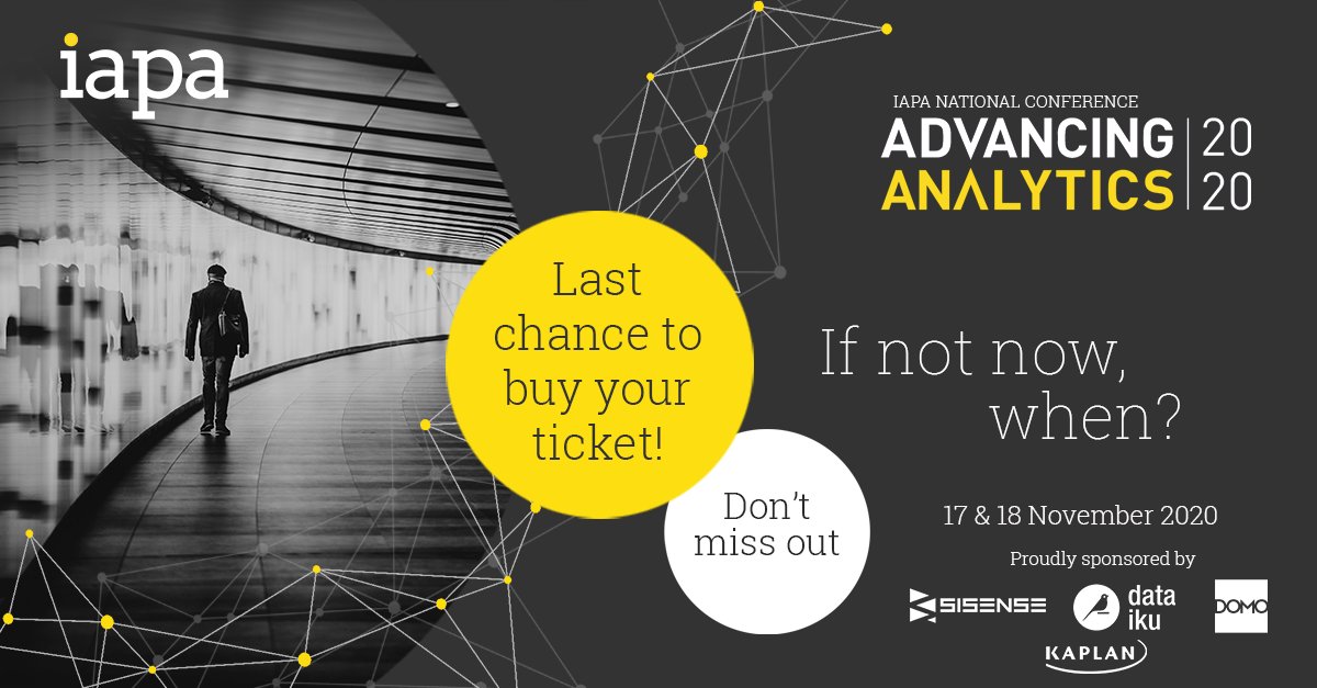 IAPA_org_au's tweet photo. 96 hours and counting! Donβt miss your chance to explore why analytics matters right now with global leaders and join the Top 10 Analytics Leaders in (virtual) face-to-face discussion groups. Book your ticket now: https://t.co/snbmpWO4Ki #Data #analytics #AdvancingAnalytics https://t.co/FiSw3etujs