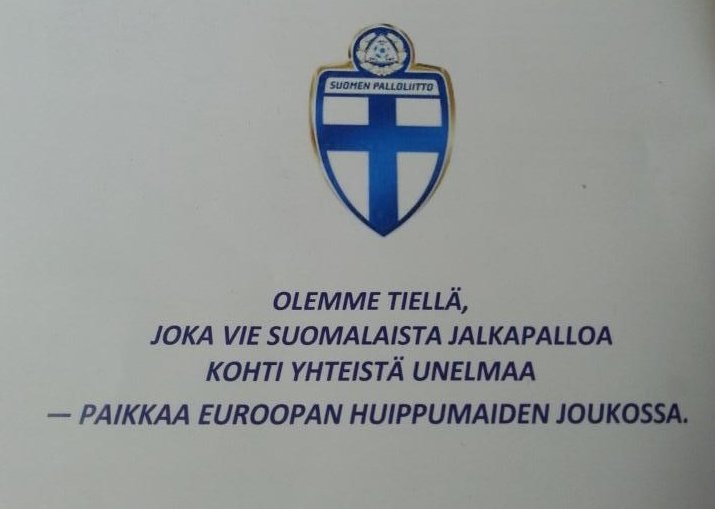 piirane's tweet photo. "Joka ainoa suoritus minkä teemme ja joka ainoa toiminto mikä koskee suomalaista jalkapalloa, tähtää siihen että olemme Euroopan kymmenen parhaan joukossa vuonna 2020." - Kimmo J. Lipponen, 2008 https://t.co/zUlPvcPg8D