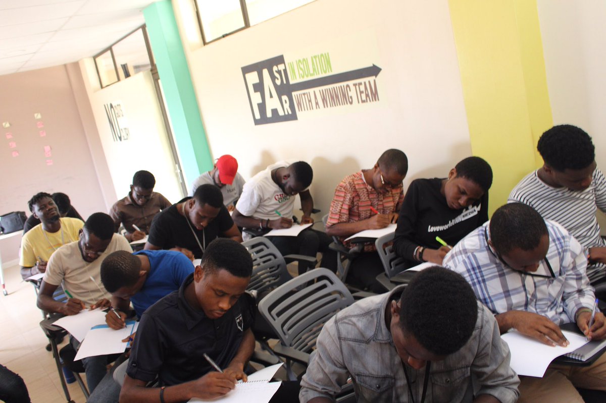 genesystechhub's tweet photo. For the third day of #scrumweek, the intensity has kicked up a couple of notches. 

The on-campus interns have been divided into three teams and tasked by @idowuakinde with building an MVP using the principles of Scrum they had learnt. 

Deadline: Friday. https://t.co/Viy6l7PDAf