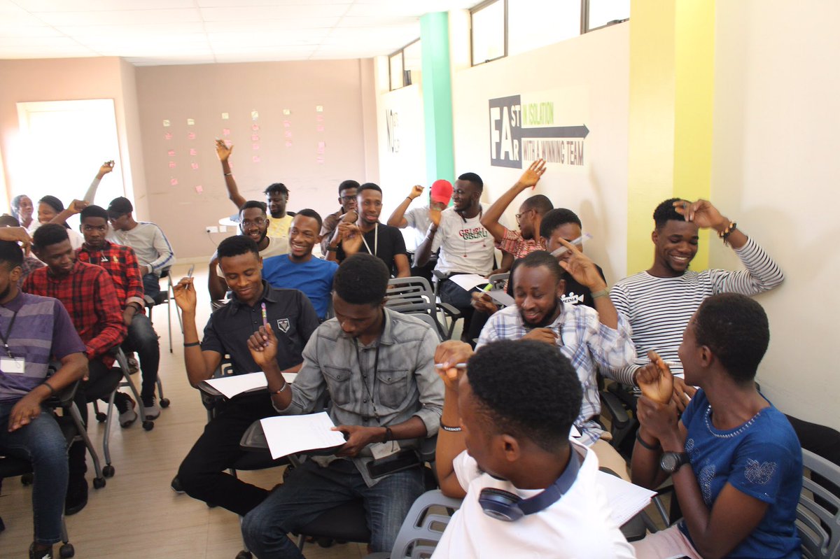 genesystechhub's tweet photo. For the third day of #scrumweek, the intensity has kicked up a couple of notches. 

The on-campus interns have been divided into three teams and tasked by @idowuakinde with building an MVP using the principles of Scrum they had learnt. 

Deadline: Friday. https://t.co/Viy6l7PDAf