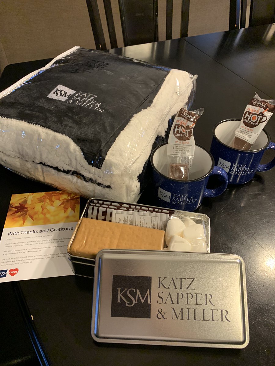Thank you <a href="/ksmcpa/">KSM (Katz, Sapper & Miller)</a> for the KSM Cares package! It’s so great to work for such a caring organization. I can’t wait to warm up under the blanket with a cup of hot chocolate.