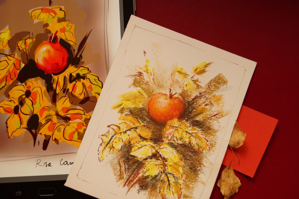 my first #TAE21 entrance for @twitrartexhibit! sent a bright autumnal card today, it was my dream to participate for a long time, thank you so much!