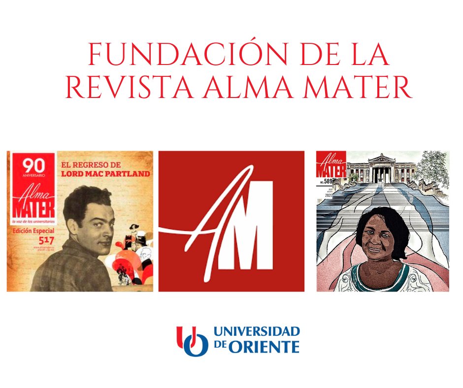 UOCuba's tweet photo. La @AlmaMater_Rev es la publicación joven más antigua de #Cuba fundada por #JulioAntonioMella el 17 de noviembre de 1922.
Celebramos hoy su aniversario 9️⃣8️⃣. FELICIDADES a todo su colectivo 🥳
@eabrilcuba @CubaMES @marthadelcmv @maxwellCuba @UJCdeCuba @cubadebatecu https://t.co/pWT6isKTen