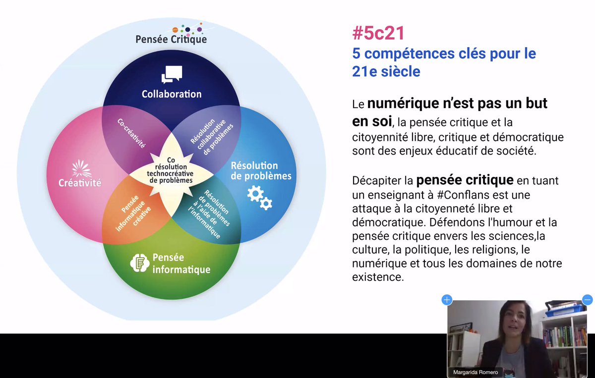 SandrineDecamps's tweet photo. Quelles compétences pour les élèves d’aujourd’hui ? @margaridaromero ouvre le colloque #AupticEducation : « la pensée critique et la citoyenneté libre sont des enjeux éducatifs de société » #créativité #PenséeCritique #citoyenneté https://t.co/ARz3mKA5IE