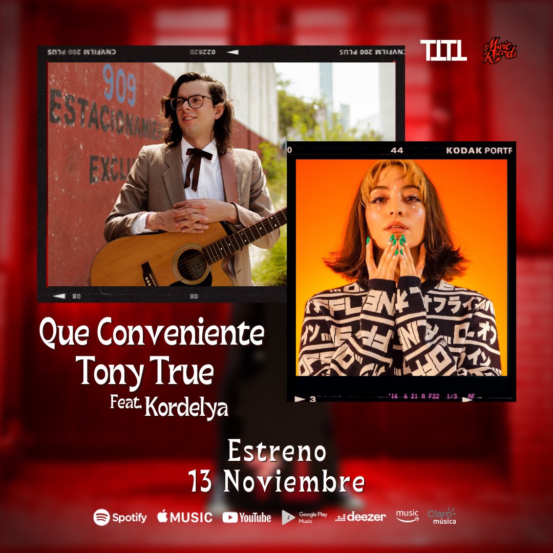 tonytrueoficial's tweet photo. Que levante la mano el/la que ya esta list@ pa escuchar "Que Conveniente" ft. @kordelyaa este vierneeeeees!!!! 🙌🙌
.
Dale pre-save aquí ➡️ https://t.co/4efYUarKjn
.
#TTTT #tonytrue #cantandoconamigos #queconveniente #antonioelsincero https://t.co/YcW6M1sePD