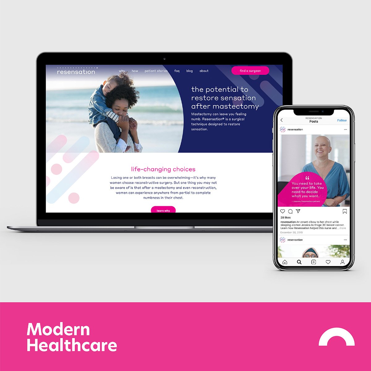 stonearch's tweet photo. We’re honored that our D2C campaign for @ReSensationNow has connected mastectomy patients to a life-changing technique—and earned some love from @modrnhealthcr Get the full story: https://t.co/j9rPmihtWh https://t.co/T0zhJGjLTr