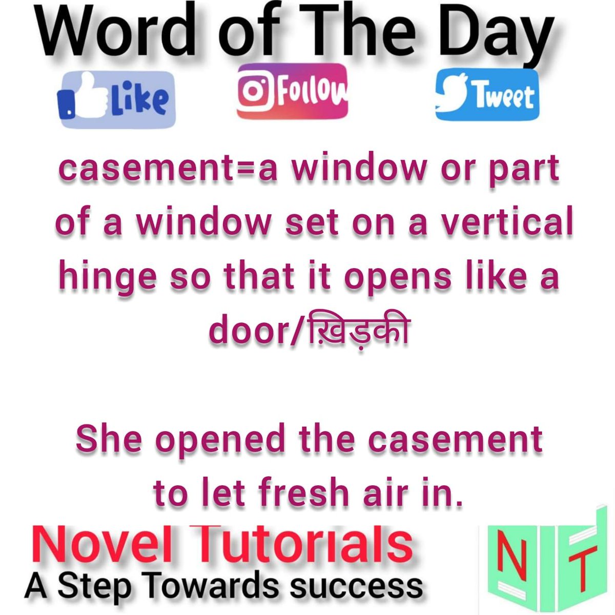 NovelTutorials's tweet image. #newwordeveryday #FunWithLanguage #education #LanguageExpert #dailylearning #knowledge #GoOnline #funfacts #BrainTonic #EasyEnglish #OneWordDaily #meanings #NewWords #synonyms #GeneralEnglish #MagicOfWords #SentenceBuilding #UseNewWords #HindiMeaning #LoveEnglish #StudyEnglish