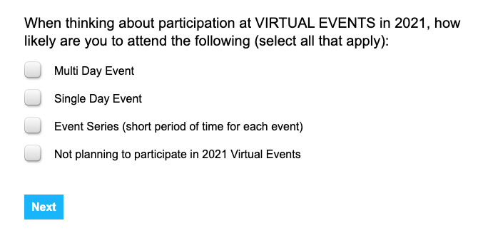MRXShame's tweet photo. The thing when you respond to a survey from an #MRX event organizer and they ask a scale question but make it multiple choice. 🤔😬🤦‍♀️ https://t.co/PY1NVFumcX