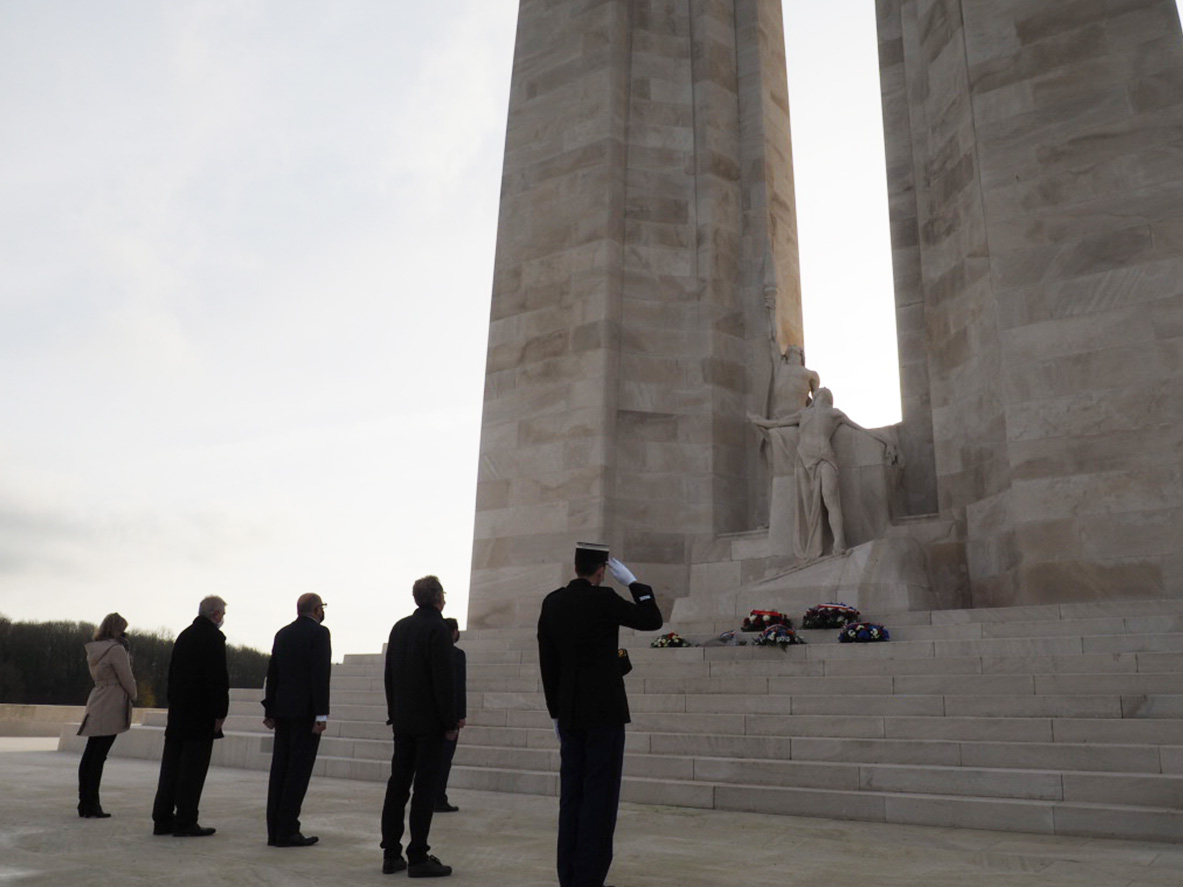 VeteransENG_CA's tweet photo. During ceremonies at the Canadian National Vimy Memorial and the Beaumont-Hamel Newfoundland Memorial in France, we honoured the Canadians who served, in Europe and around the world, to defend our values in the name of peace.
#CanadaRemembers https://t.co/AEqJzPo1n7