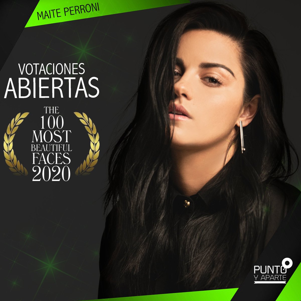 ¡Las nominaciones de <a href="/tccandler/">TC Candler</a> están por cerrarse! Sigamos apoyando a <a href="/maiteperroni/">Maite Perroni B.</a> en éste video > youtu.be/XYf5VLPTPCE dejando el siguiente mensaje: I nominate Maite Perroni from Mexico for The 100 Most Beautiful Faces of 2020.” #TalentoPuntoyAparte