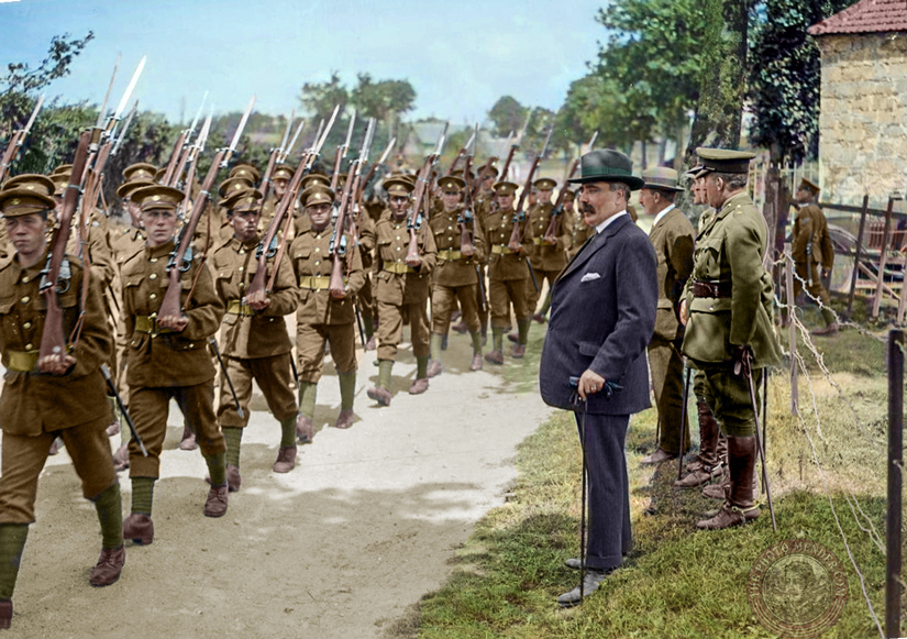 Inspecting troops of the Royal #Newfoundland Regiment at Ecuires, France, 25 June 1918. #RememberanceDay