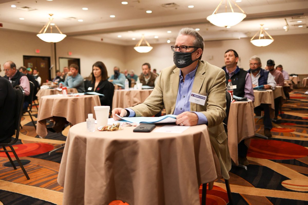 ArFB's tweet image. ArFB leaders gathered for a scaled-back, socially distanced State Resolutions Meeting today in North Little Rock. The resolutions process is an essential process where members work to review and vote on ArFB policies on state &amp;amp; national issues. 

#Resolutions2020 #AgAtWork #ArkAg