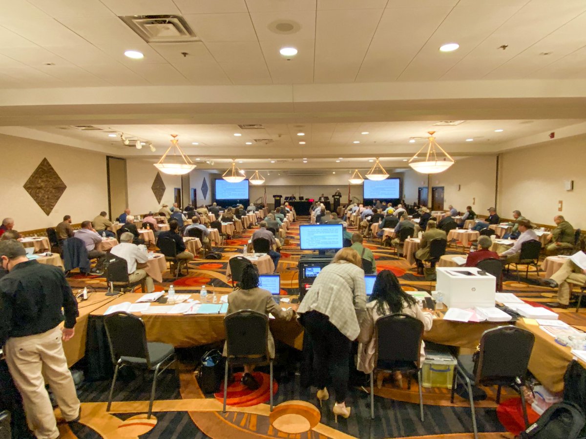 ArFB's tweet image. ArFB leaders gathered for a scaled-back, socially distanced State Resolutions Meeting today in North Little Rock. The resolutions process is an essential process where members work to review and vote on ArFB policies on state &amp;amp; national issues. 

#Resolutions2020 #AgAtWork #ArkAg