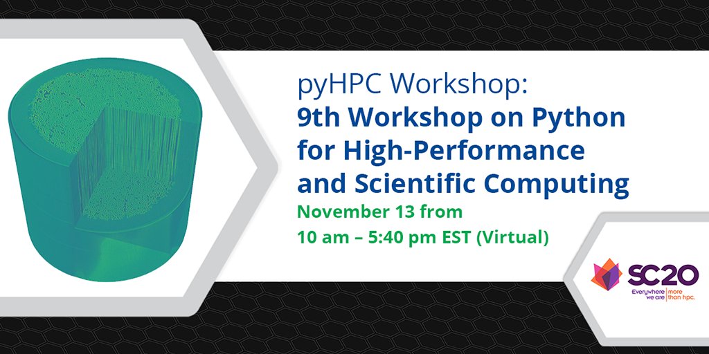 Kitware's tweet image. Kitware is excited to be part of the #pyHPC 2020 workshop at #SC20! This #Python workshop connects researchers, developers, and Python users in the #HPC and #supercomputing worlds so they can share their experiences. Learn more: blog.kitware.com/events/sc20/ @Supercomputing