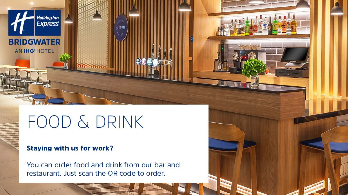 Are you a key worker or business worker staying with us? You can order food and drinks from our bar and restaurant - simply scan the QR code to order. If you need any help at all, our staff are here for you.

Holiday Inn Express Bridgwater:  buff.ly/35ZAfYL