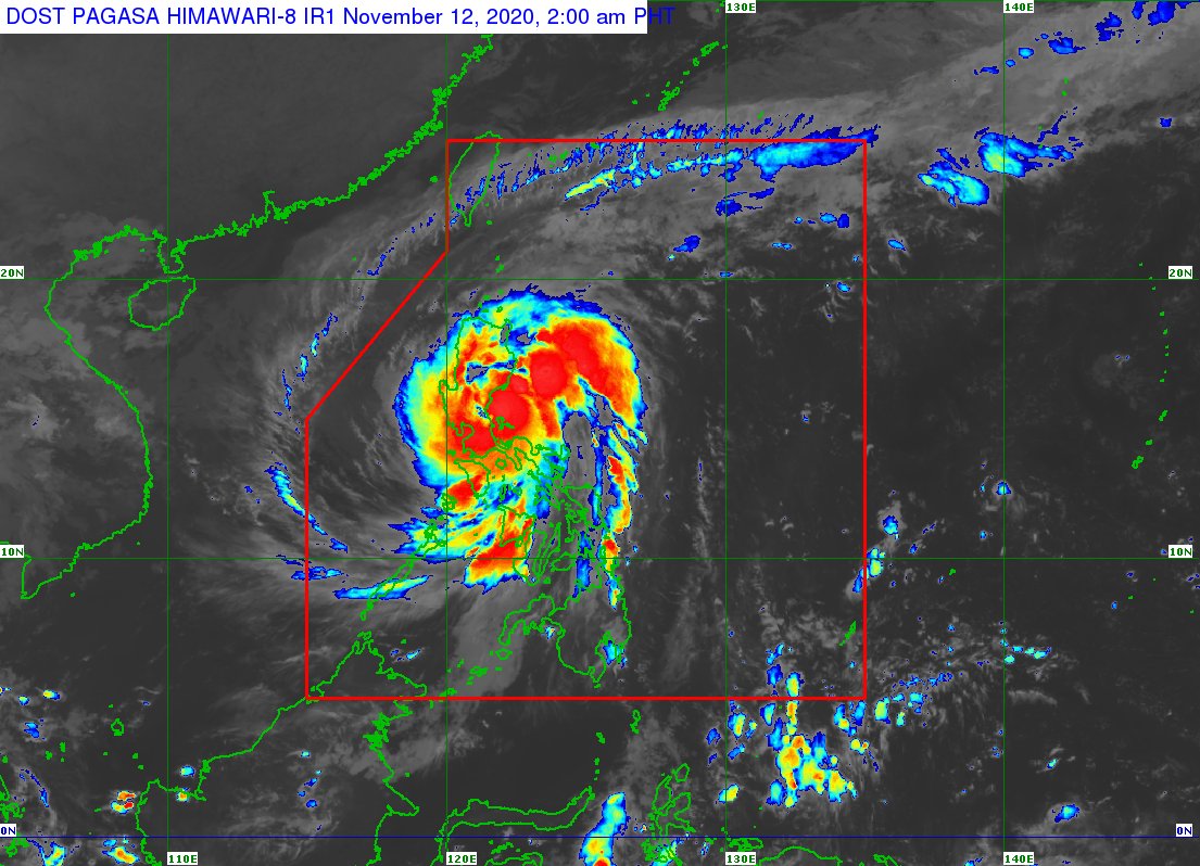 SEVERE WEATHER BULLETIN #18
FOR: TYPHOON "#UlyssesPH" (VAMCO)
TROPICAL CYCLONE: WARNING
ISSUED AT 2:00 AM, 12 November 2020

"ULYSSES" CONTINUES TO INTENSIFY AND THE CENTER OF ITS EYE HAS MADE LANDFALL IN THE VICINITY OF GENERAL NAKAR, QUEZON.