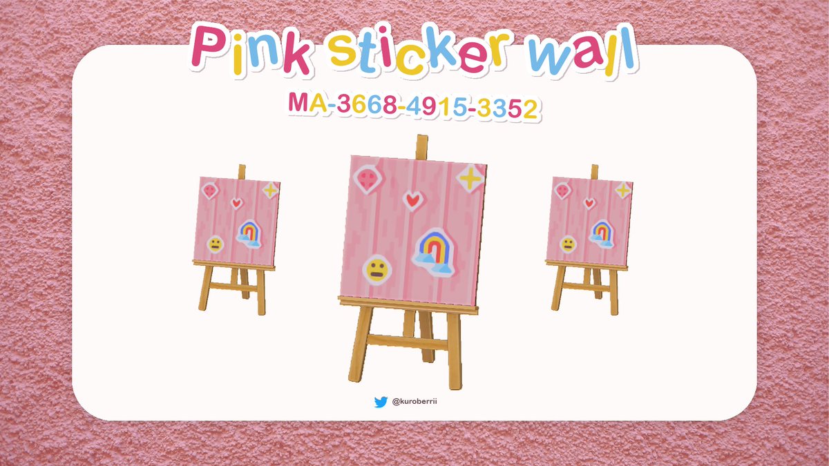 kuroberrii's tweet photo. 🌸🌈 Pink sticker wooden wall 🌈🌸

#ACNH #AnimalCrossingNewHorizons https://t.co/qRLNLvmgjY