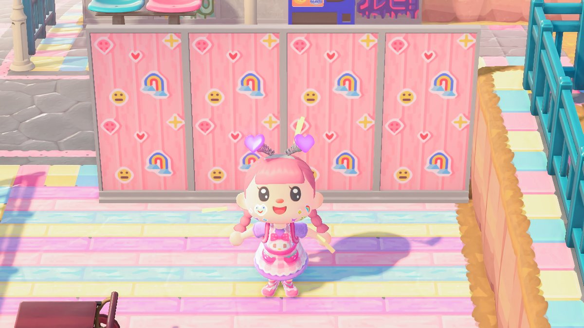 kuroberrii's tweet photo. 🌸🌈 Pink sticker wooden wall 🌈🌸

#ACNH #AnimalCrossingNewHorizons https://t.co/qRLNLvmgjY