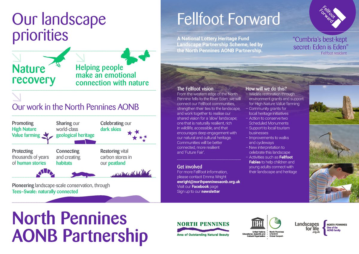 Landscapes for Everyone 2020! @HeritageFundNOR fund this brilliant project #FellFootForward in @NorthPennAONB - this poster from #LFE2020 tells you all about the excellent #NFM , fables and natural history they are enhancing and sharing  .... thanks Emma! uplandsalliance.files.wordpress.com/2020/10/emma-w…