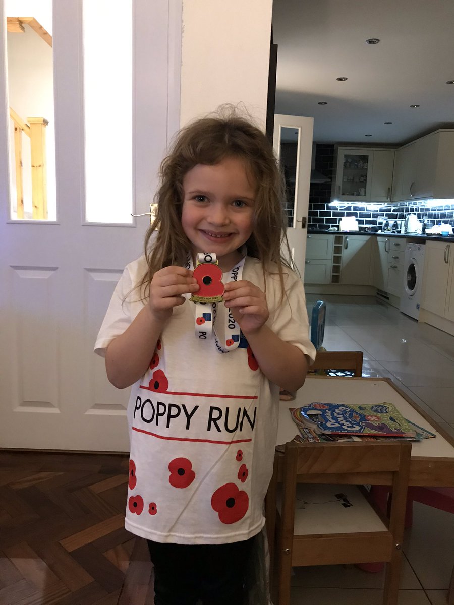 We are very proud of our daughter Sophia Bain Venn, 1D @RhiwbeinaPrm  for taking part in the Poppy run for the British Legion raising over £200!