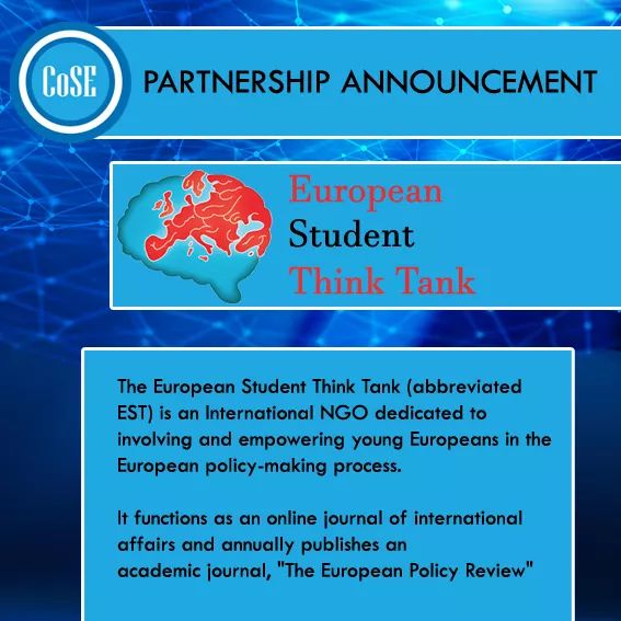 The <a href="/ESThinktank/">European Student Think Tank</a> is joining forces with <a href="/CoSEurope/">Circle of Sustainable Europe</a> ! 
Stay tuned for more adventures related to #Europe 🇪🇺 #Space 🚀#Students_Against_COVID 🦠 #environment 🌱#DHPSP 🥼 <a href="/DHPSP/">Digital Health and Patient Safety Platform</a> 💻 and beyond! 

Kind of ars longa, vita brevis ⏳ <a href="/AcademicChatter/">Academic Chatter™</a> <a href="/somedocs/">Doctors On Social Media</a>
<a href="/OpenAcademics/">OpenAcademics</a>
#MedTwitter