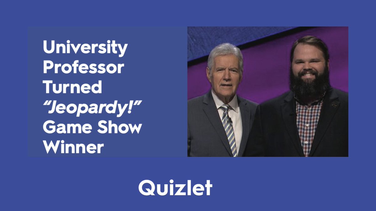quizlet's tweet photo. In honor of Alex Trebek, who loved knowledge and learning, we're re-sharing one of our favorite Quizlet user stories 💙  

Read on below! https://t.co/X4x01AUaVb