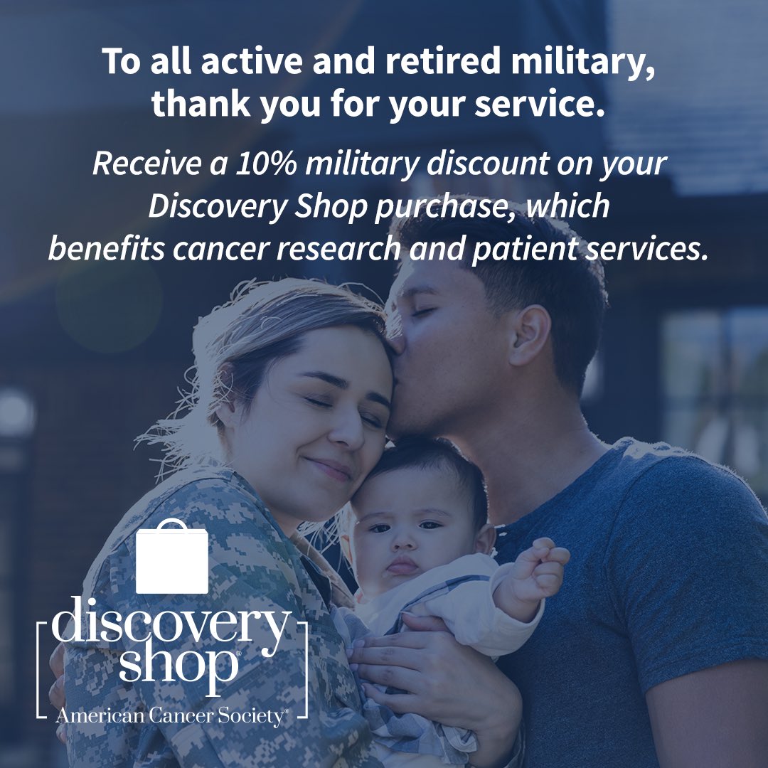 This #VeteransDay and every day, we honor active and retired military members with this small ‘thank you’ for your commitment to our country. To find a Discovery Shop location nearest you, visit: cancer.org/discovery