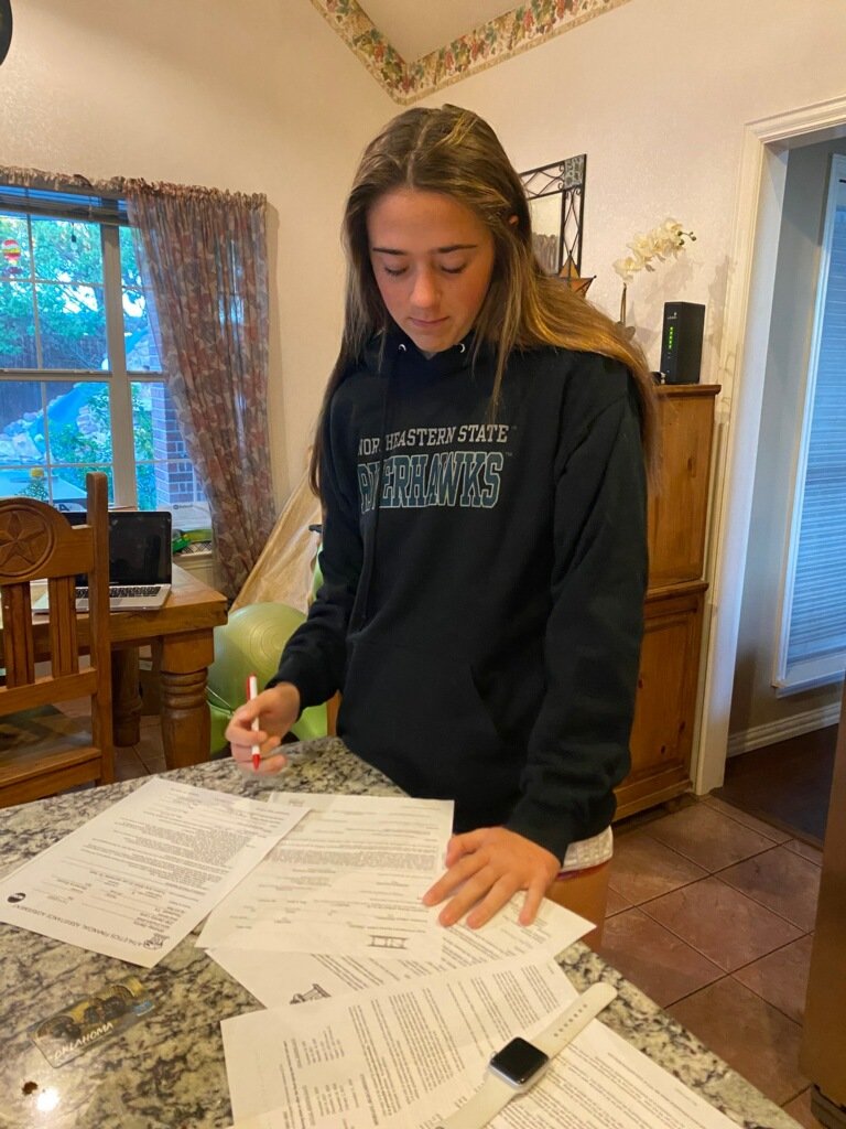 SoccerHeath's tweet photo. Congrats to Whitney Gentry, who signed her National Letter of Intent today to play ⚽️ at Northeastern State! @RiverHawkSports @RISDAthletics @RHHSHawks @Whitneyjgentry https://t.co/8L7H4Yr65k