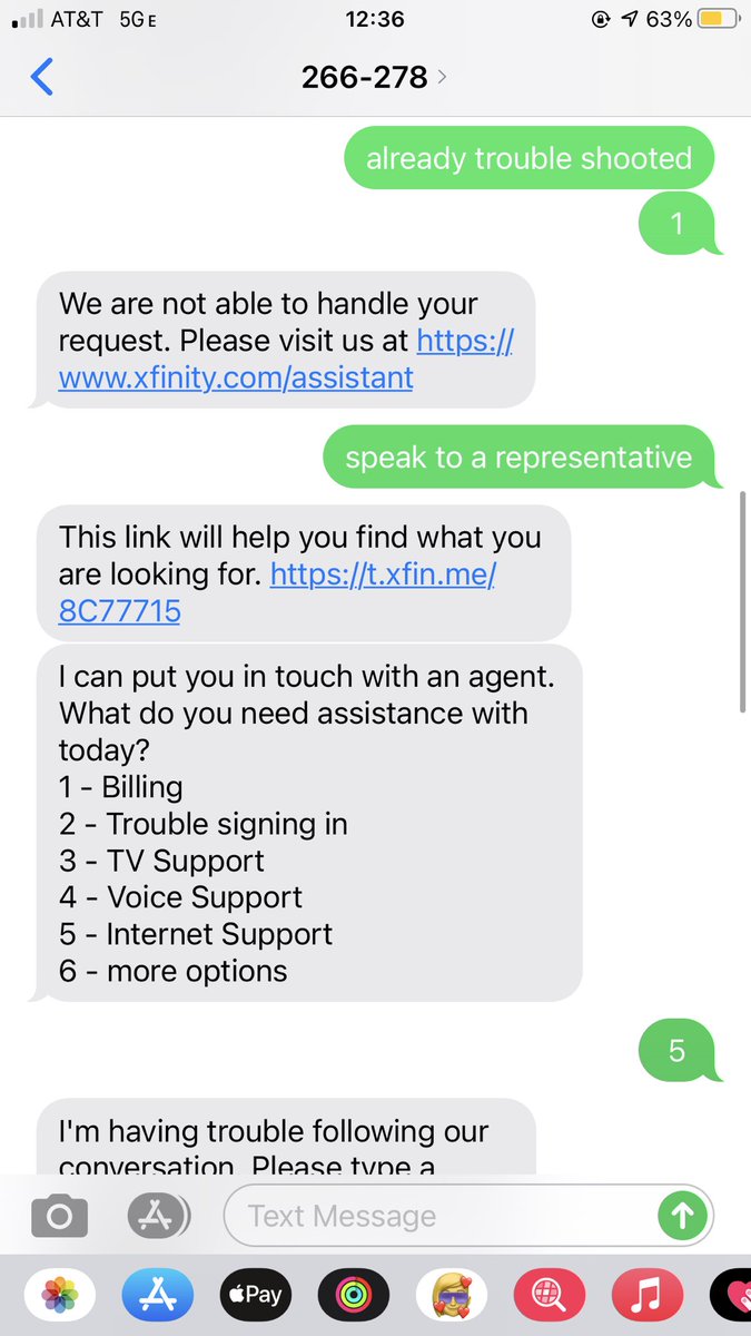 AudreySmithhh's tweet photo. @Xfinity how can i speak to a representative? i’ve been trouble shooting my modem for 30 minutes, your text system is useless, i’ve called 4 times trying to speak with someone. it shouldn’t take someone an hour to get to someone. at this point, I want to cancel my service https://t.co/0060A27DUu