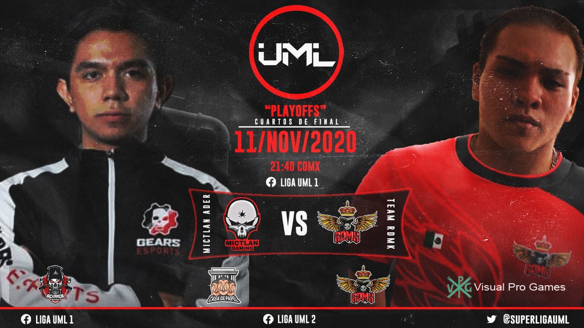 Solo los mejores equipos continúan enfrentándose para ser #Campeones de la #LIGAUML #GEARS5 y llevarse los $15,000.00 MXN de bolsa que tenemos.

Hoy por su pase a #SEMIFINALES !!!

<a href="/ClanRDMK/">Team RDMK</a>  vs <a href="/MictlanGamingA/">Dosil Mictlan</a>