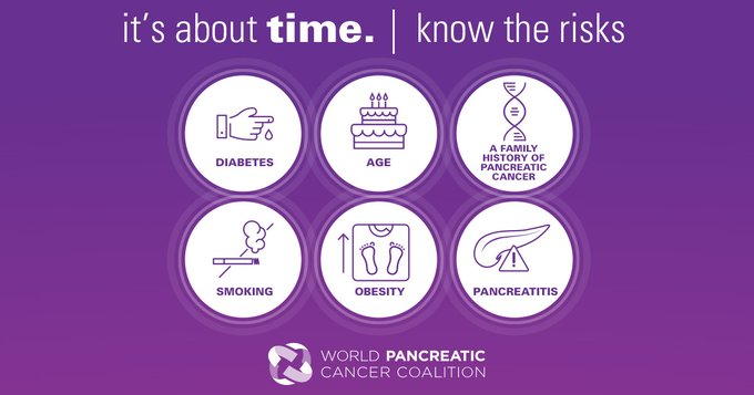 rosegrabow's tweet photo. We need to get to know the risks of Pancreatic Cancer. Will you help spread the word? Share this image across your social platforms and with loved ones to help save lives. @lustgartenfdn #WPCD  #EarlyDetection #pancreaticcancerawareness #pancreaticcancer #worldpancreaticcancerday https://t.co/OSzYfVdTCi