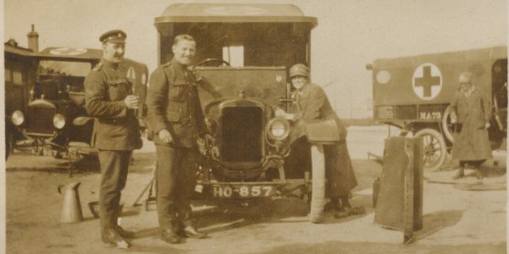 Muriel Mina English was a hospital secretary and motor ambulance driver who photographed her war-time experiences. Her albums contain over 200 pictures of the people and places she encountered during and after her service.  https://fisherdigitus.library.utoronto.ca/exhibits/show/wwi/on-the-road-and-in-the-hospita/muriel-mina-english