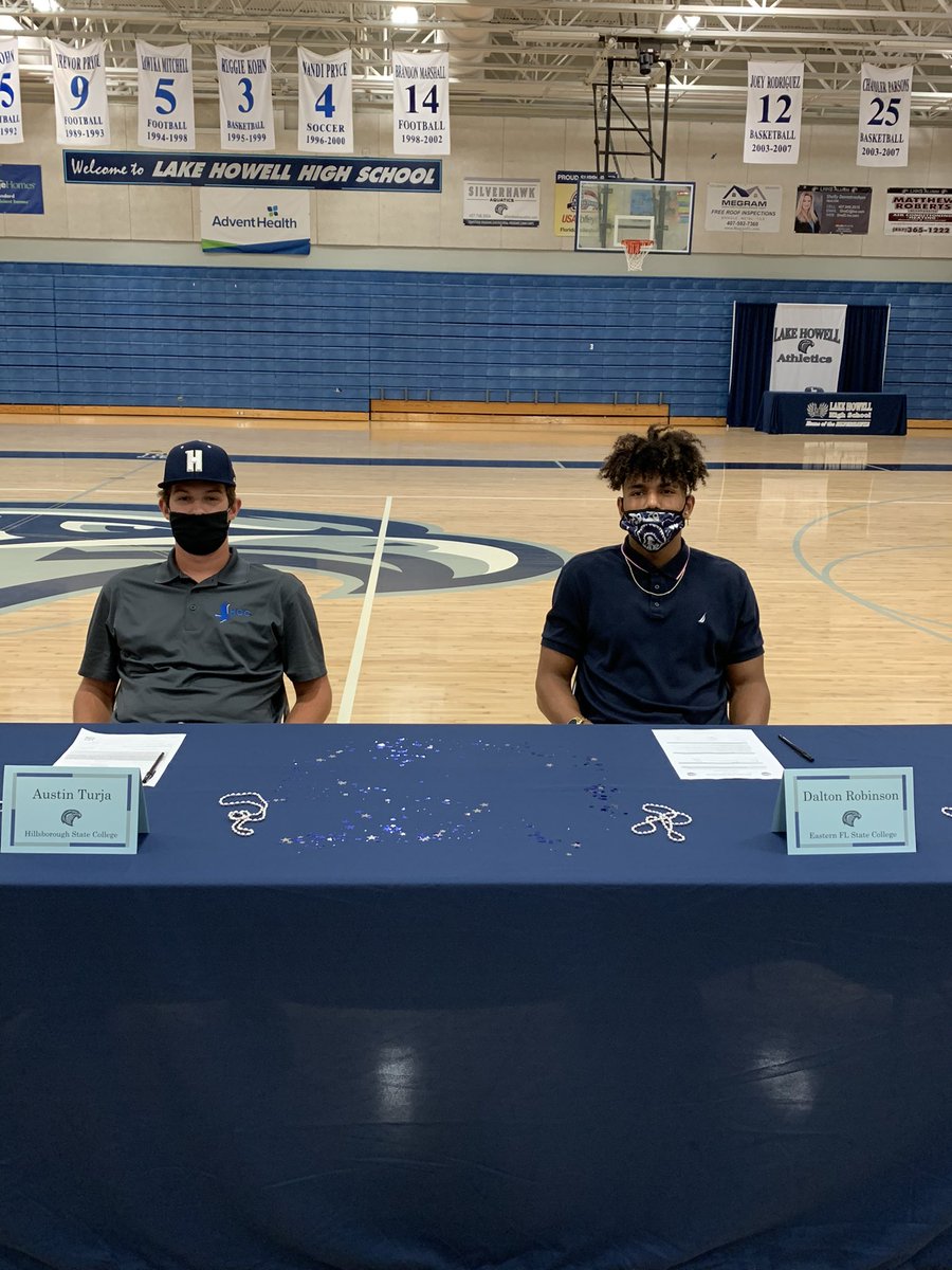 LHHS_Athletics's tweet photo. Congratulations to the Class of 2021 and all of your accomplishments. Can’t wait to see you represent Lake Howell at the next level. #OnceASilverhawkAlwaysASilverhawk https://t.co/hFhsus1x5R