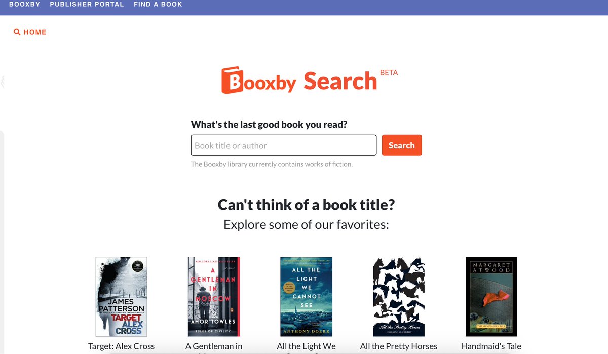 Booxby's tweet photo. Booxby Search is live today! We’re thrilled to let the world know we built a free book recommendation tool for the public. We look forward to helping you find a book you’ll love. 
https://t.co/ry3TcNSL0g https://t.co/zxh0G0ENsQ