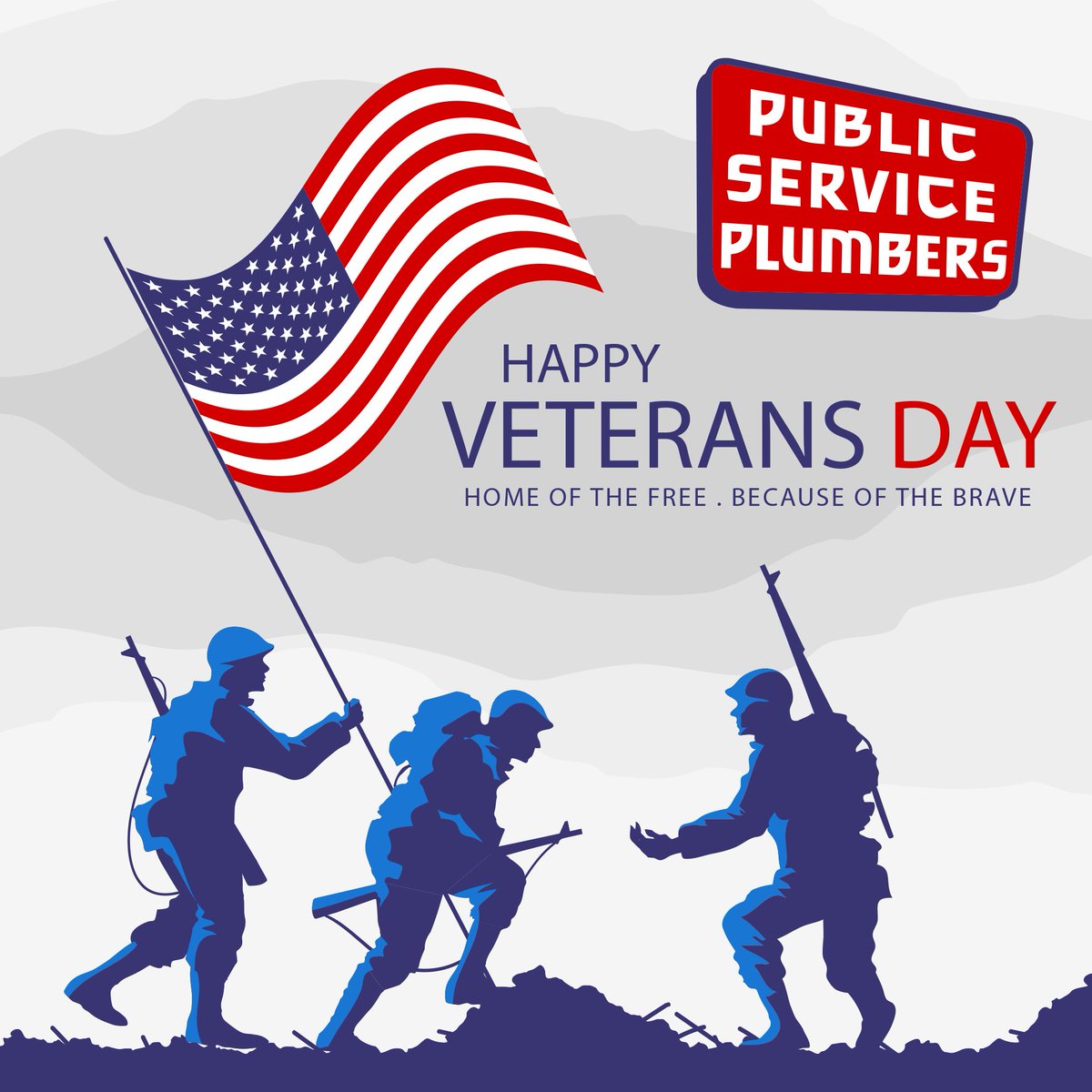 plumbersdallas's tweet photo. On behalf of the employees at Public Service Plumbers, we wish everyone a safe and Happy Veteran's Day! #plumbers #dallas #SupportOurTroops 
https://t.co/6DJYJoLEDQ https://t.co/2p8AVGCfqo