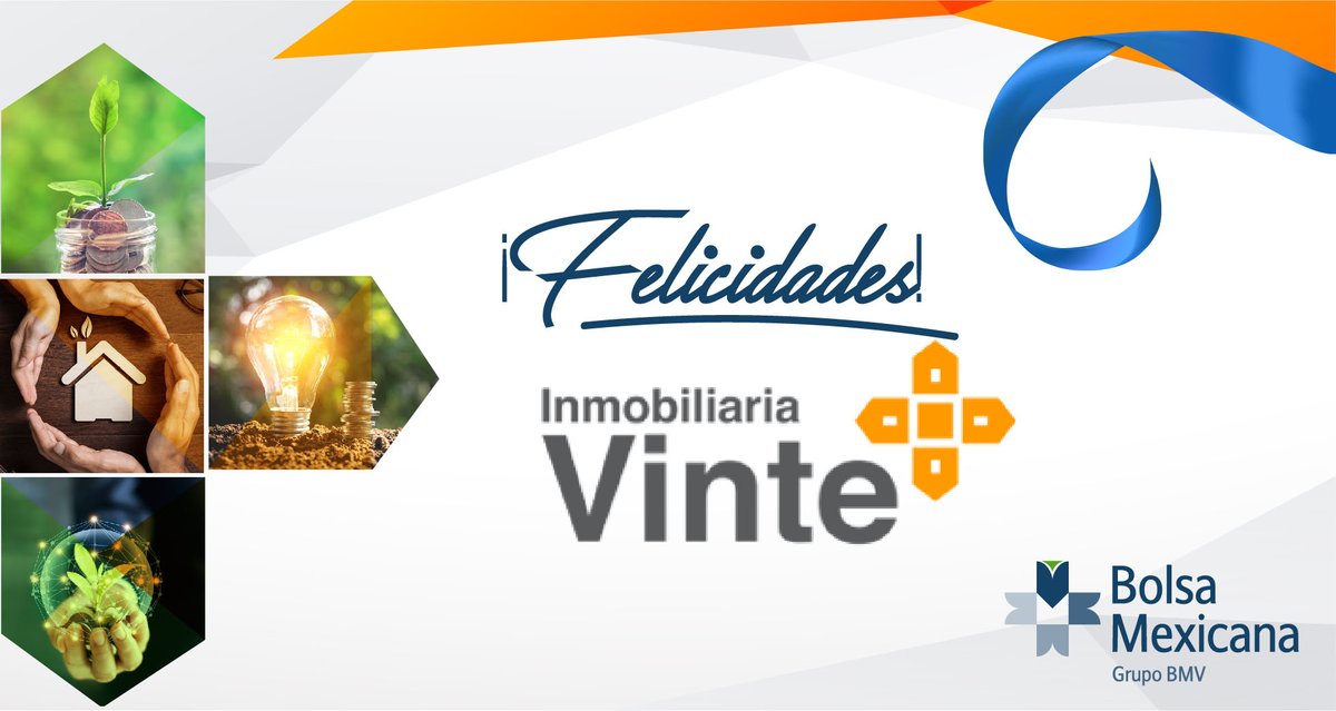 BMVMercados's tweet photo. Hoy @Vinte_Mx llevó a cabo la Colocación en #LaBolsaDeMéxico de su Bono Sustentable por un monto de $400 millones https://t.co/AJ5sZnoedO