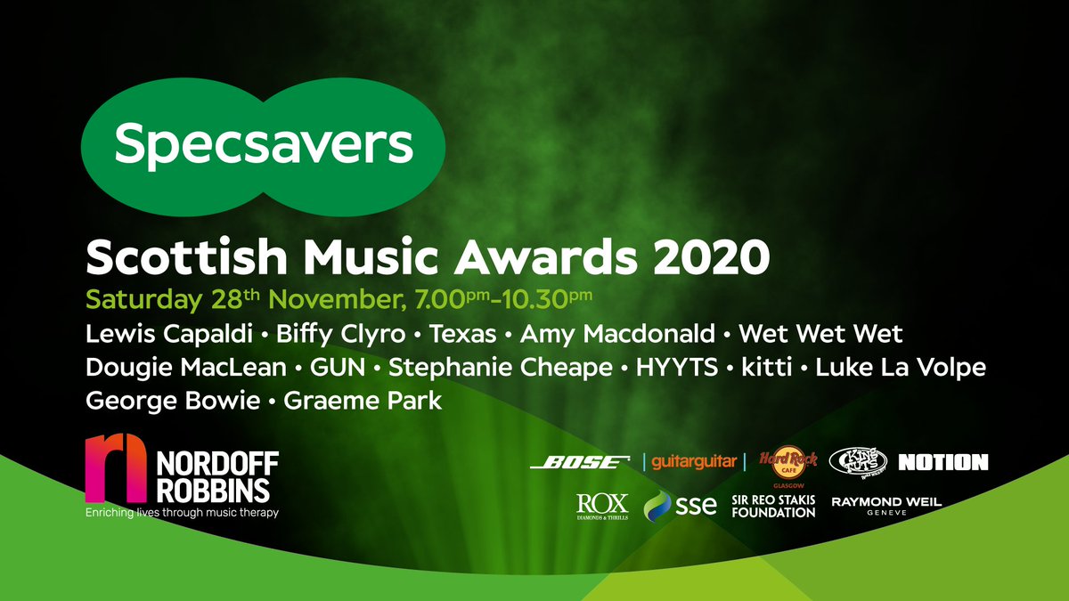 nordoffrobbins's tweet image. ... The full line up for the @Specsavers #ScottishMusicAwards includes @Amy__Macdonald @BiffyClyro @DougieMaclean @GBXANTHEMS @graemepark @gunofficialuk @hyytsmusic @hiitskitti @LewisCapaldi @LukeLaVolpe @stephaniecheape @texastheband @wetwetwetuk 👏 🤩 
bit.ly/35mQBvk