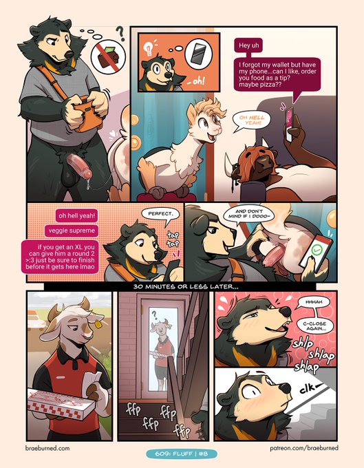 1 pic. [NSFW]

609: Fluff | #8-9! 
A little pizza goes a long way. 

(see pages early on https://t.co/oQrwISI5cL