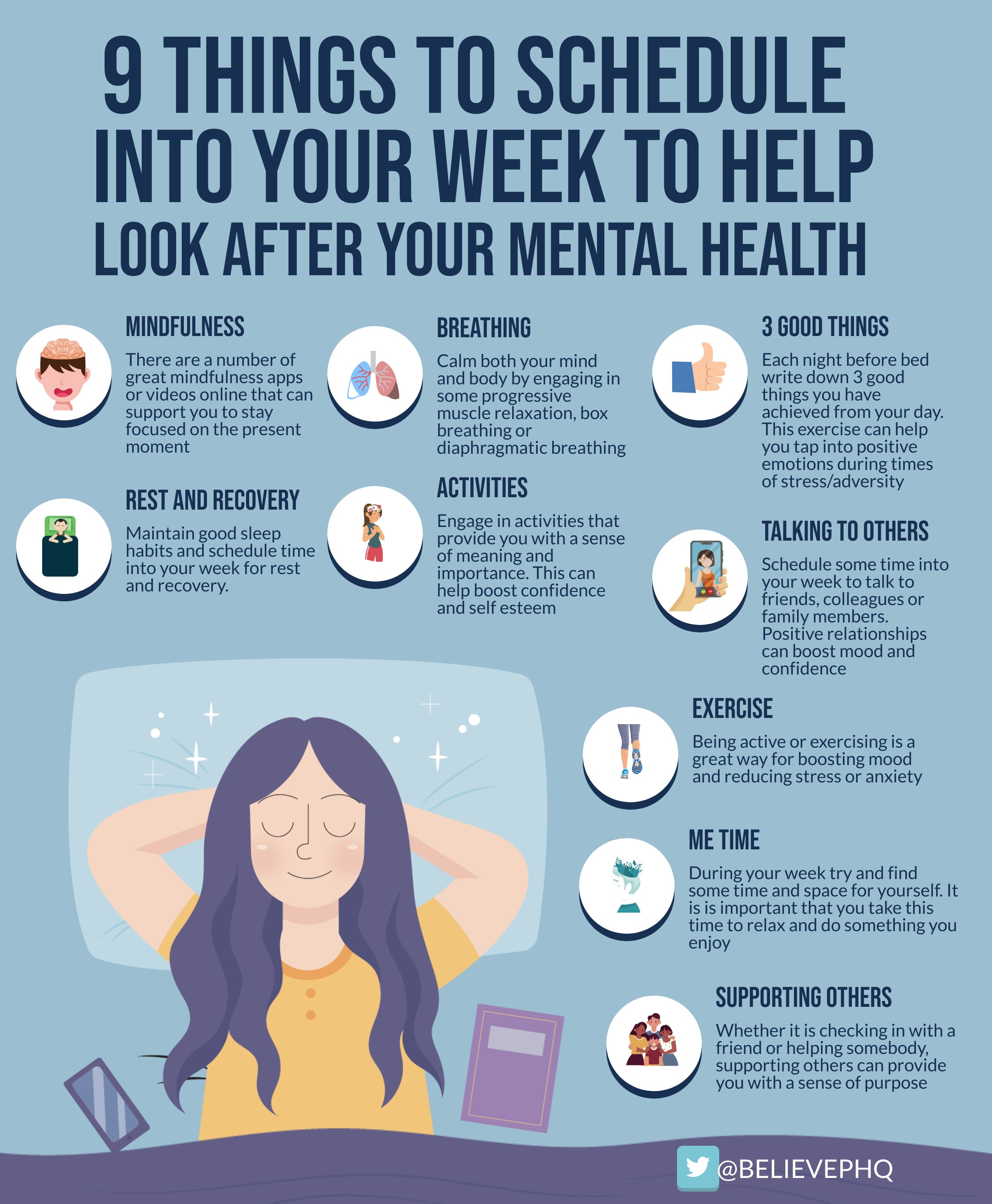 Believeperform 9 Things To Schedule Into Your Week To Look After Your Mental Health T Co 03yyr29woy T Co 7rroqhknnx Twitter