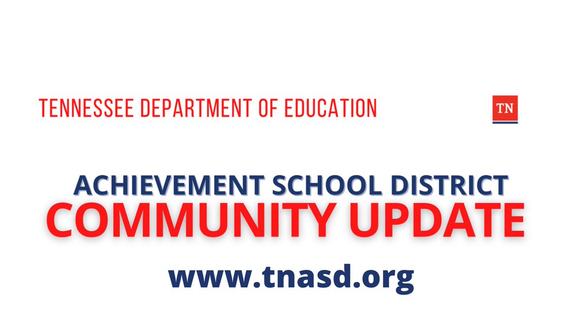 The Tennessee Dept. of Education is hosting virtual Achievement School District community meetings.
Learn about the transition pathways available to schools, the newly created State Supt. role &amp; how these changes will positively impact schools and families.