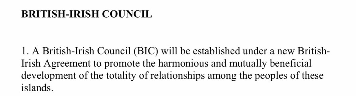 Now we have the British-Irish Council. Note the wide scope of its function & then see paragraph 5 & the explicit reference to the EU. The British seem to have decided to chuck in their EU membership without any reference to Ireland at all.