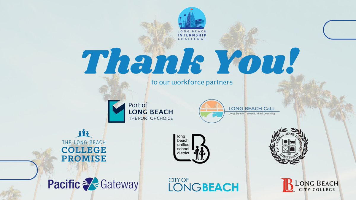 MayorsFundLB's tweet photo. For this week's #ThankfulThursdays ๐๐งก๐ we are thankful for partners helping meet the #LBInternshipChallenge and ensuring LB students are workforce ready! https://t.co/Id4p9CNhUs