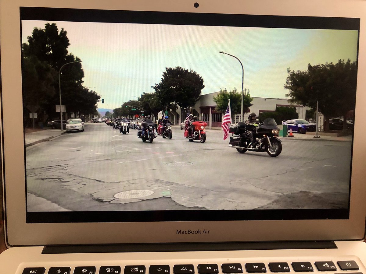 SupervisorAlejo's tweet photo. Watching the virtual 10th Annual Salinas Veterans Day Celebration. Thx to the organizers for keeping this event going to honor all our Monterey County veterans. Also paid tribute to my late good friend Salinas Mayor #JoeGunter who always supported this parade!! #HonorVeterans🇺🇸 https://t.co/xcY0TkRck9