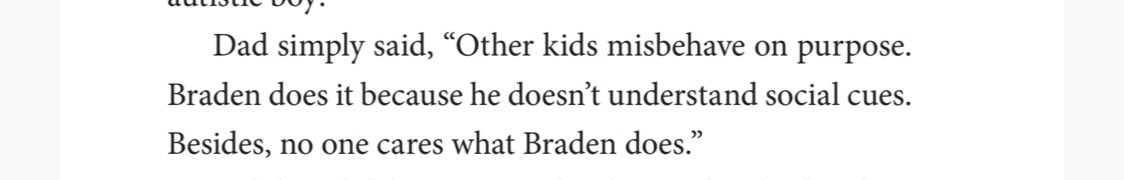 HE IS NOT MISBEHAVING. MISBEHAVING IS AN INTENTIONAL CHOICE. BRADEN DOESNT UNDERSTAND. THIS is why autistics get accused of lying and making up excuses to get away with stuff. This is why when we misspeak we don’t get to explain the misunderstanding.