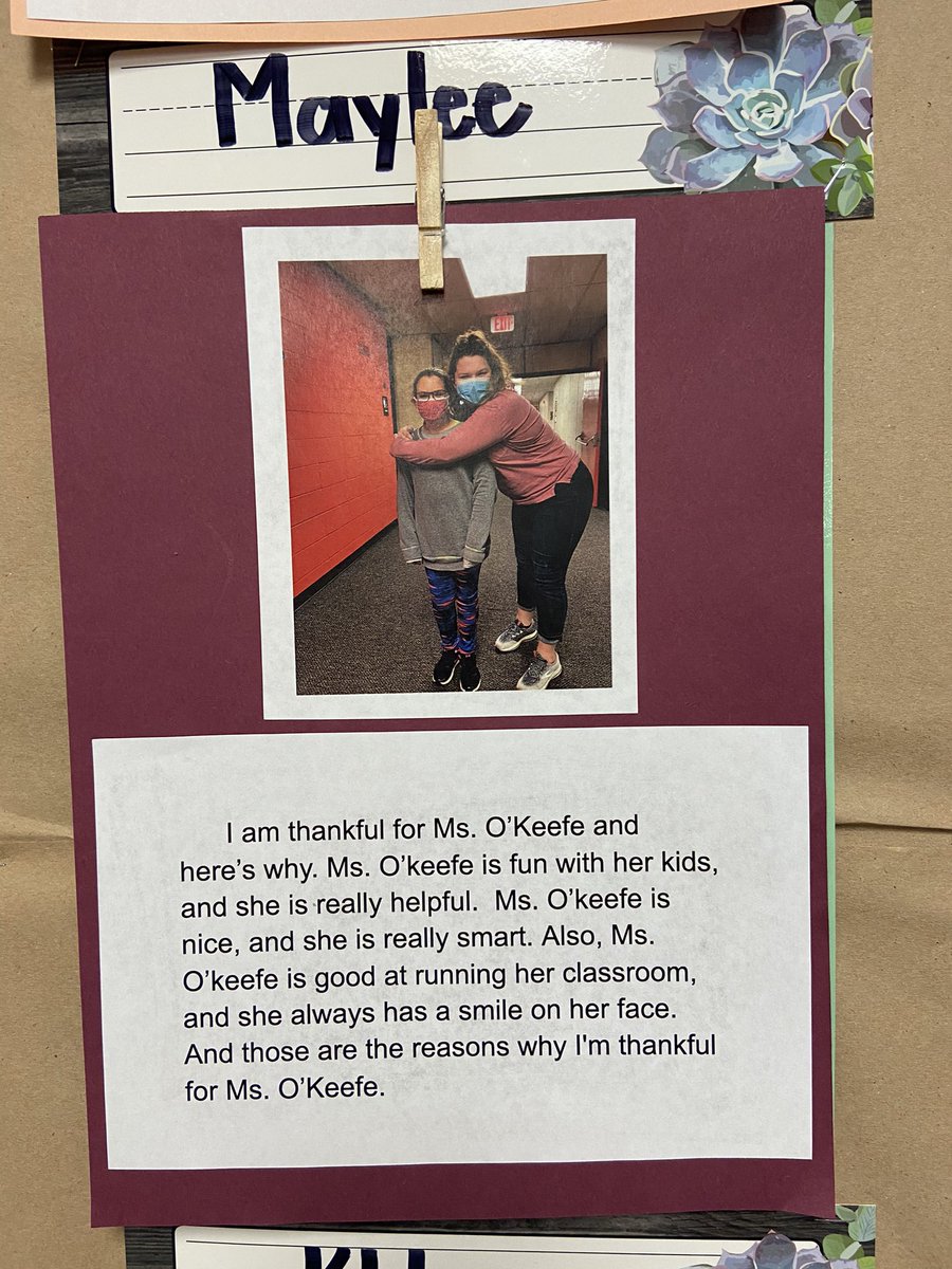 kcarlsonBES's tweet photo. It’s my favorite time of year, and we’ve just finished my absolute favorite writing project! My 5th graders have a lot of wonderful BES teachers to be thankful for! https://t.co/rDvNj1xjUv