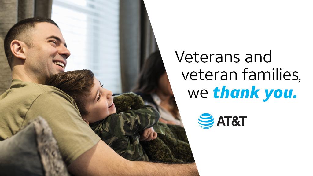 Let us take a moment this #VeteransDay to say THANK YOU to our Veterans for your service, sacrifice and bravery. We're offering active and retired military exclusive savings on our best packages, because America's best deserves our best. att.com/military